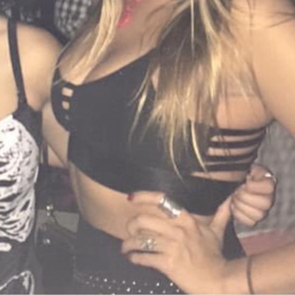 bebe Black Cutout Tank Top
